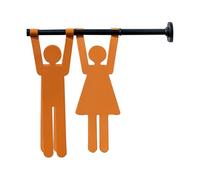 Bathroom Signs Wall Art Modern, Lightweight Bathroom Signs for Business, Restroom Door Decor for Toilet, Home, Office, Employees, Women, and Men, Washroom Signage