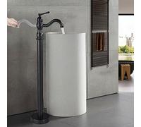 Bathroom Single Handle Freestanding Bathtub Faucet Floor Mounted Waterfall Tub Filler Oil Rubbed Bronze,