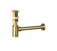 Bathroom Sink Bottle Trap Wash Basin Waste Siphon Pipe Kits Drain Fittings Para Lavabo De Baño y Lavabo(Brush gold No hole)