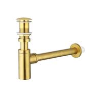 Bathroom Sink Bottle Trap Wash Basin Waste Siphon Pipe Kits Drain Fittings Para Lavabo De Baño y Lavabo(Gold No hole)