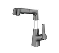 Bathroom Sink Faucet with Pull out Sprayer Gun Gray,liftable,Single Lever Brass Bathroom Mixer Tap,2-Function Sprayer,Basin Mixer Tap Hot and Cold Water Sink taps