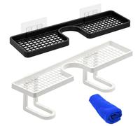 Bathroom Sink Shelf Over Faucet, Behind The Faucet Sink Organizer, Smart Sinks Organizer, Over The Sinks Shelf Bathroom, No Drill Compact Countertop Stand for Kitchen, Bathrooms, Shower (2PCS-b)