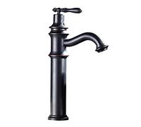 Bathroom Sink taps Retro, Bathroom Sink Tap Hot and Cold, Mixer Tap for Bathroom Vintage, Single Handle Single Hole Basin Mixer Tap, Black