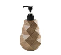 Bathroom Soap Dispenser - Resin Refillable Container | Hand Wash Pump with Geometric Design, Countertop Accessory with Refillable Bottle, Farmhouse Decor, Modern Restroom Organizer