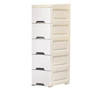 Bathroom Storage Cabinet, Kitchen Organizer, 5.51x11.81x31.5 or 7.09x11.81x31.5 Inches 5 Tiers Drawer Shelves, Vertical Unit with Casters for Hotel Apartment Restaurant Businesses and Compact Spaces