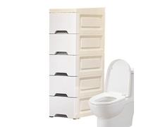 Bathroom Storage Cabinet, Narrow Kitchen Organizer, Vertical 5-Tier Drawer Shelf, Rolling Utility Tower with Casters for Apartment Hotel Rental Restaurant Business Bathroom Corner Spaces
