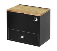 Bathroom Tampon Storage, Pad Organizer Box, 9.41x8.9x5.59 Inches Wooden Decorative Container for Makeup, Beauty Items, Home Restroom, Apartment Sink, Toilet, Compact Shelf, Feminine Care Solution