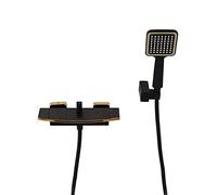 Bathroom Taps Mixer with Shower Set Waterfall Wall Hanging Black Gold Copper Hot and Cold Bathroom Faucet