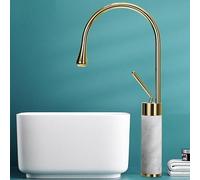 Bathroom, Toilet, Basin Faucet, Raised Table, Hot and Cold Faucet, White, Gold, White Jade, High