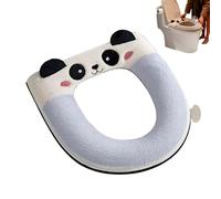 Bathroom Toilet Cover, Panda Design, Thick Soft Seat Cushion, Plush Fabric Material with Anti-Slip Backing, Home and Hotel Accessory Set, For Kids Nursery Apartment Shower Use