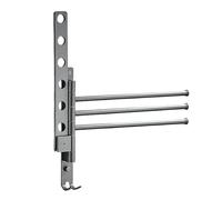Bathroom Towel Rack, 4-Arm Wall-Mounted Swing Hanger for Bathroom Kitchen Laundry Room, Adjustable Aluminum Organizer for Towels Clothes Robes in Dorm Gym Balcony Hotel Apartment 32.5x30.4cm