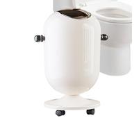Bathroom Trash Can with Lid - 15L Kitchen Garbage Bin for Hygienic Waste Management, Storage Organizer with Wheels, Ideal para Home, Dorm, Apartment, Living Room, Bedroom, and Camping