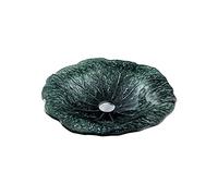 Bathroom Vessel Sink Tempered Glass Lotus Leaf Shape Art Basin with Brass Pop Up Drain and Mounting Ring for Counter Top Installation Winter Theme (Winter)