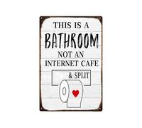 Bathroom Wall Art,30x20cm Sarcastic Vintage - This is a Bathroom Not an Internet Cafe Sign - for Home Office Apartment Restaurant Bar Toilet Washroom