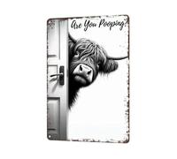 Bathroom Wall Art Decor - Farmhouse Modern Funny Sign, Cute and Humorous Bathroom Farm Animal Wall Pictures Decorative and Stylish for Office Apartment Toilet Restroom Door Guest Family Friends Home