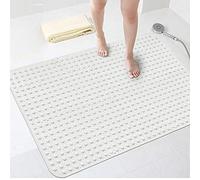 Bathsafe Alfombrilla de baño extra ancha de 90 x 60 cm, antideslizante, suave, antideslizante, TPR con ventosas fuertes, alfombrillas antideslizantes para baño, inodoro, hotel, alfombrilla de