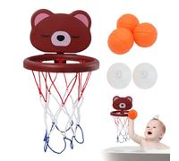 Bathtub Basketball Hoop, Cartoon Suction Cup Backboard Set, 2.4in Portable Interactive Water Play Toy Kids, Fun Bathroom Game for Boys, Girls, Preschoolers at Home