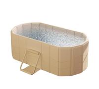 Bathtub, Soaking Tub, Portable Bath Bucket, Compact Design, Large Insulated Ice Spa and Recovery Tub with Thermal Layer for Outdoor Relaxation, Gold/Pink