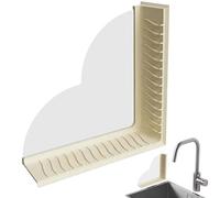 Bathtub Splash Guard - 25 x 24,5 x 8 cm Silicona Strong Suction Cup | Bathtub Water Blocker | Waterproof Splash-proof Sink Partition For Home Indoor Bathroom Dorm Apartment Hotel Bathing Women Men