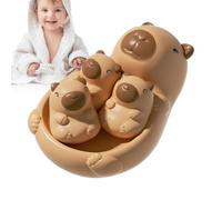 Bathtub Toys for Kids - Floating Animal Bath Play Set, Capybara Water Activity Figures, Educational Sensory Learning Bath Companion, Safe Silicone Baths Time Fun | Outdoor Party Entertainment