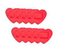 BATHVEVE 10 Parches Adhesivos para Cuidado de Pequeñas Heridas en Forma de Corazón Transpirables, Desechables y Fáciles de Romper, Color Rojo, Paquete de 10 Unidades