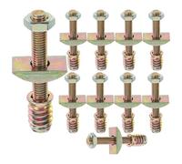 BATHVEVE 10 Unidades Kit Reparador de Cama Conectores de Hierro Dorado M8x60 para Reparación y Mantenimiento de Uniones en Estructuras de Cama Doble y Caja