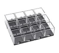 BATHVEVE 12 piezas Caja de Almacenamiento de Muestras Minerales Transparente Caja Expositora de Plástico para Minerales para Colecciones y Almacenamiento