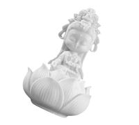 BATHVEVE 1juego Estatua De Buda De Resina Blanca Figura Decorativa De Buda para Oficina y Jardín Adorno De Resina para Decoración del Hogar