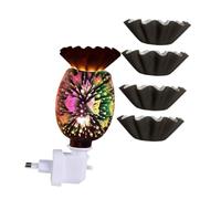 BATHVEVE 1pieza Lámpara Aromática De Cera Estrella Luz Decorativa Difusor De Fragancia para Aromaterapia y Noche Casa Función De Luz Nocturna y Relajante