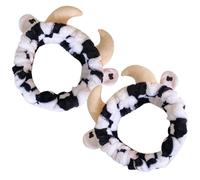 BATHVEVE 2 Diademas de Vaca Tridimensionales para Maquillaje y Cuidado Piel, Tela Cómoda Buena Elasticidad, Ideales para Correr y Cepillarse los Dientes