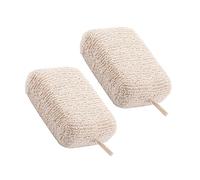 BATHVEVE 2 piezas Esponjas Exfoliantes de Ducha Beige Limpiadores Corporales para Exfoliación Diaria y Almacenamiento Práctico