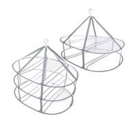 BATHVEVE 2 Piezas tendedero bastidores Techo Perchas Colgante colgado Secadora de Malla Doble Puerta el Secado Red de Secado Plegable Rejilla Seca Red de Secado de Ropa Planchar Grey