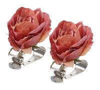 BATHVEVE 2 Pinzas para Cortinas Alzapaños de Flores Abrazaderas Decorativas Rosas para Sujetar Clips Resistentes Accesorios para Decoración de Ventanas Hogar
