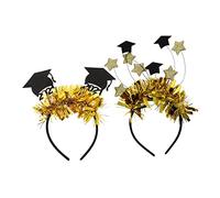 BATHVEVE 2piezas Diadema De Graduación Estrellas Doradas y Gorro De Doctor De Graduación Accesorio Elegante Para Celebraciones Temáticas De