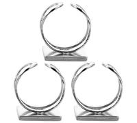 BATHVEVE 3 Piezas Kit para Hacer Joyas Base de Anillo Ajustable de Acero Inoxidable Plata, Resistente Deformación Deslustre, Adecuado para Procesos Creativos y DIY