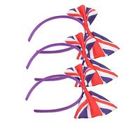 BATHVEVE 3piezas Tocados Lazo Bandera Reino Unido Diademas Pelo Elásticas Ligeras Para Fiesta Fans Accesorio Cabello