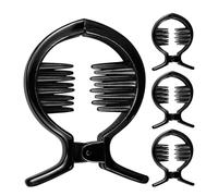 BATHVEVE 4 Piezas Pinza para Cabello Negro Estilo Clásico, Fuerte Agarre y Rápida Transformación para Moños, Adecuado para Fiestas y Deportes en Mujeres y Niñas