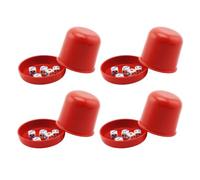 BATHVEVE 4juegos Copas para Dados con Base de Dados Plásticos Resistente y Seguro Reuniones Sociales y Fiestas Rojo