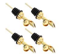 BATHVEVE 4piezas Vertedores Automáticos de Acero Inoxidable para Aceite y Licor Dosificador con Tapa Abatible para Botellas de Vino Vinagre y Jarabe Uso Cocina y Barra Fácil Limpieza
