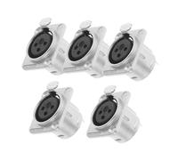 BATHVEVE 5piezas Conectores Panel Montaje XLR Hembra Audio Socket Duradero y Fácil De Instalar para Equipos Sonido