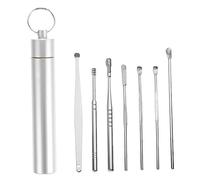 BATHVEVE 7 piezas Herramientas para Eliminación de Cerumen Inoxidable con Tubo de Almacenamiento Limpiadores de Oídos Portátiles y Eficaces para Mantener Tus Oídos