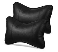 BATHVEVE Almohadas Cuello del Coche 2piezas Forma de Hueso en Acrílico Negro, Soporte Cómodo para Cuello, Ideales para Conducir y Viajar en Coche