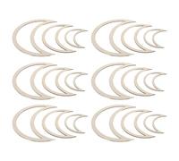BATHVEVE Anillos de Madera Forma de Luna Kit Rústica Elegante 18 para Protección Simbólica y de Techo en Habitación para Atrapasueños de Pared