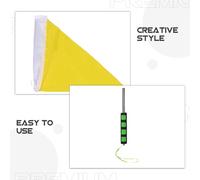 BATHVEVE Asta de Bandera Telescópica Portátil Ajustable de Acero Inoxidable y Poliéster Amarillo para Actividades Grupales y Guía de Profesores en Exteriores