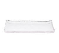 BATHVEVE Bandeja Rectangular de Vidrio Transparente para Servir Comida Japonesa y Sushi, Plato Grande de Cristal Blanco Adecuado para Uso Personal y Presentación Elegante