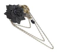 BATHVEVE Broche Retro Forma de Cruz y Esqueleto de Rosa para Mujer, Accesorio de Plástico Negro Adecuado para Fiestas y Cumpleaños de Estilo Halloween Varios estilos