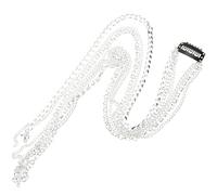 BATHVEVE Cadena de Pelo Borlas Largas y Diseño Clip de Aluminio en Color Plata, Accesorio Brillante para Chicas y Mujeres Estilo Punk Delicado
