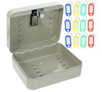 BATHVEVE Caja de Llaves de Pared Cerradura de Combinación, Armario Organizador para 20 Llaves, Acero Resistente, Blanco, Adecuado para Oficina, Administración de Propiedades y Hogar