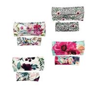 BATHVEVE Diadema Estampada de Terciopelo, 4 Pares, Tamaño Ajustable, Elástica, para Madres E Hijas, Accesorios Creativos Cabello de Uso Diario