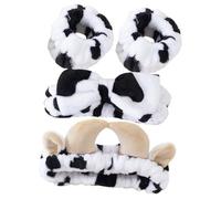 BATHVEVE Diadema Para Lavarse La Cara Estampado De Vaca, Conjunto De 3 Piezas, Tamaño Único, Diadema Para Mujer, Adecuado Para Spa y Cuidado Piel